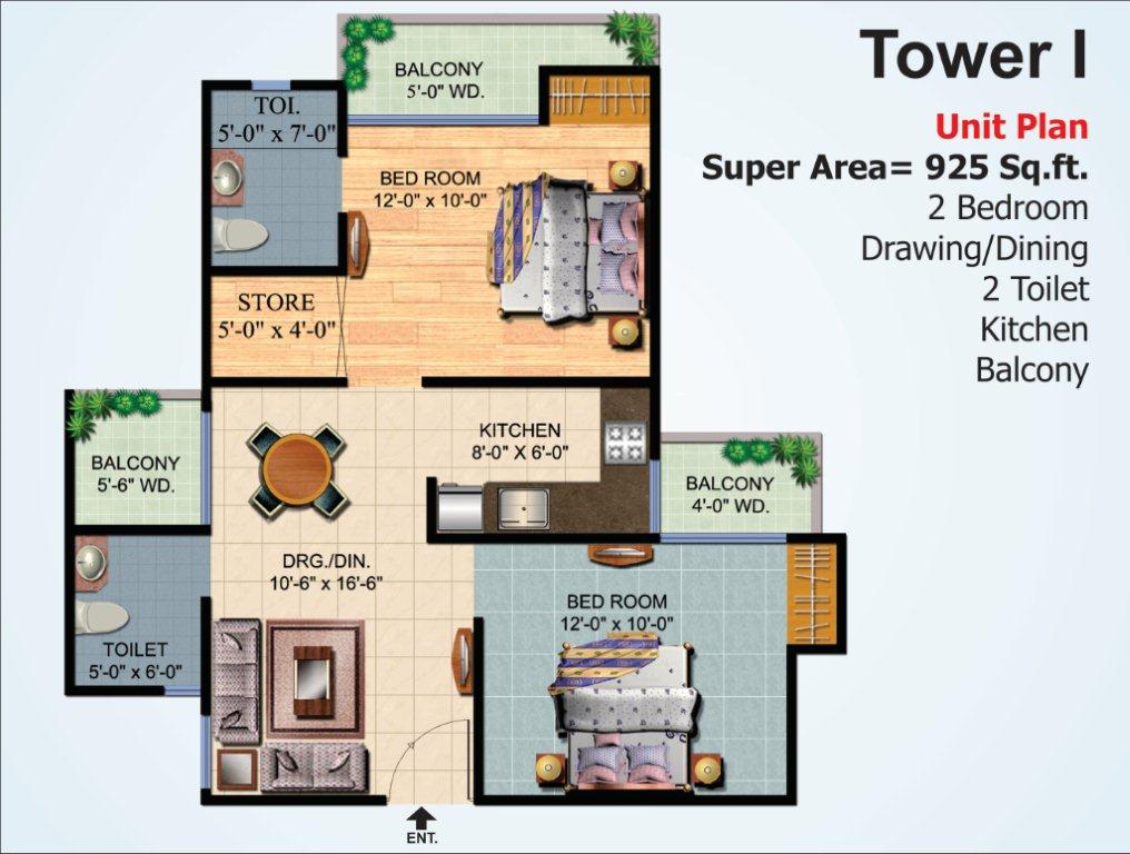 Ajnara Homes Floor Plan, Noida Extension (Greater Noida West)