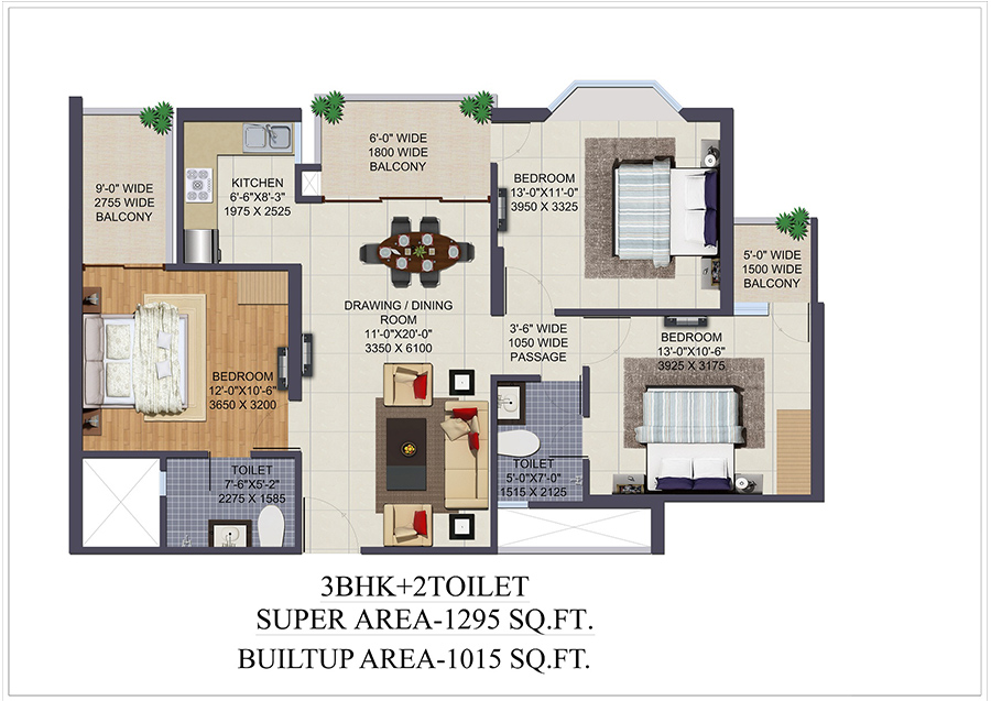 Ajnara Klock Tower Floor Plan, Sector 74 Noida